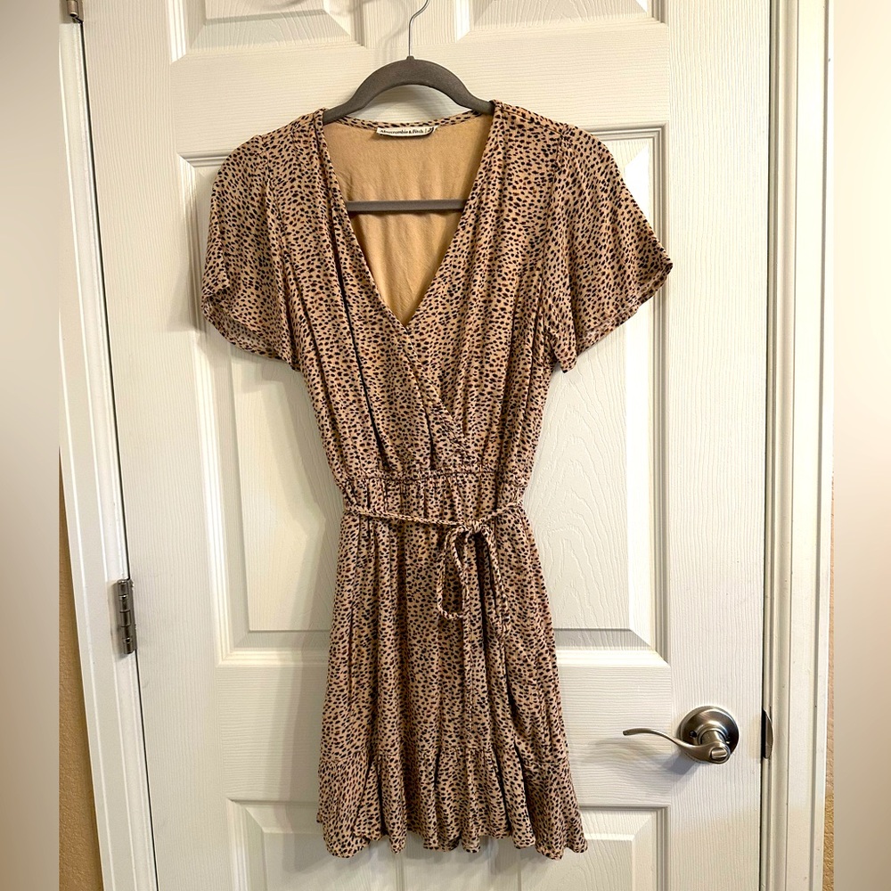 Abercrombie & Fitch | cheetah print faux wrap mini dress